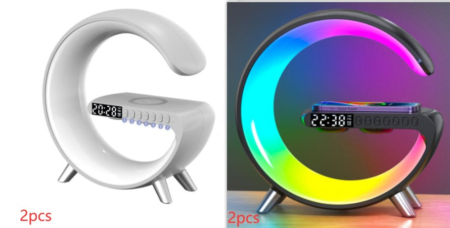 G-Shaped LED Mood Lamp with Bluetooth Speaker & Wireless Charging